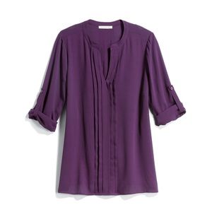 Breyson pleated tab sleeve blouse